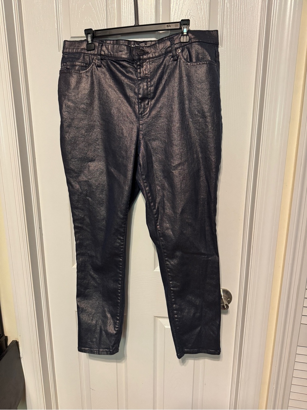 Lands’ End High Rise Slim Ankle Metallic Jean size 18